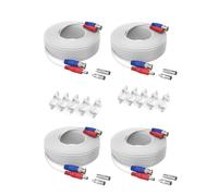 SANNCE 30m/90ft Câble de Video DC Power HD/AHD/TVI Préfabriqué Tout-en-Un BNC Vidéo 4pcs pour CCTV Caméra DVR Système de Sécurité Surveillance Enregistreur Blanc
