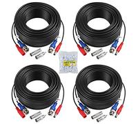 SANNCE 4 x 30m/100FT HD Multifonctions Câble Vidéo Surveillance Caméra Analog Kit DVR CCTV BNC RCA DC Alimentation Système de vidéosurveillance Couleur Noir