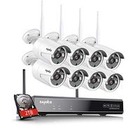 SANNCE 8CH 5MP Super HD système de sécurité caméra sans Fil NVR WiFi H.264+ 8 caméra WiFi 3MP de Surveillance extérieur détection de Mouvement accès à Distance par l'app HDD 2TB