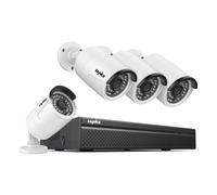 SANNCE Kit caméra de surveillance POE 8CH 5MP Enregistreur NVR Caméra extérieure 4 x 5 MP avec poussée d'application, étanche IP66, détection de personnes