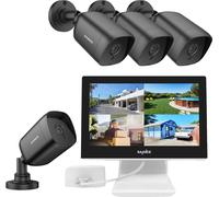 SANNCE Kit CCTV, 10,1" écran LCD, 1080P vision nocturne, 4 pièces caméra