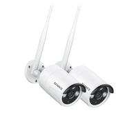 SANNCE Lot de 2 caméras de surveillance Wi-Fi 5 MP avec enregistreur audio, détection humaine AI IP66, étanche, prend en charge Amazon Alexa