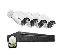 SANNCE PoE 8CH NVR 4K HD Kit de vidéosurveillance, 3 MP 4 IP Caméra de sécurité avec système de vidéosurveillance LED, EXIR Vision Nocturne jusqu'à 30 m - 1 to HDD