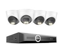 SANNCE POE Kit de caméras de surveillance 5 MP 8 CH NVR + 4 caméras IP étanches 2K sans disque dur reconnaissance intelligente de personne/véhicule, vision nocturne couleur 20 m, enregistrement audio