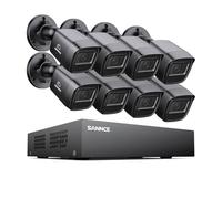 SANNCE Système de caméra de sécurité 8CH 1080P 5 en 1 CCTV DVR avec caméra analogique Filaire 8 × 2 MP sans Disque Dur avec Vision Nocturne de 100 Pieds Alarme de Mouvement Accès à Distance