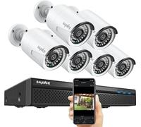 SANNCE Système de caméra de sécurité NVR, résolution vidéo 8MP, support POE 8CH, caméra 5MP 6 pièces, 1T
