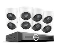 SANNCE Système de Caméras de Surveillance 8CH POE CCTV, Caméras 5MP avec Audio Intégral et NVR 4K POE, Détection AI des Humains/Véhicules (8 Caméras+NVR)
