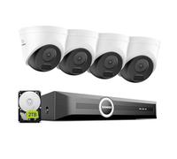 SANNCE Système de Caméras de Surveillance 8CH POE CCTV, Caméras 5MP avec Audio Intégral et NVR 4K POE, Détection AI des Humains/Véhicules (4 Caméras+NVR+2TB HDD)