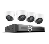 SANNCE Système de Caméras de Surveillance 8CH POE CCTV, Caméras 5MP avec Audio Intégral et NVR 4K POE, Détection AI des Humains/Véhicules (4 Caméras+NVR)