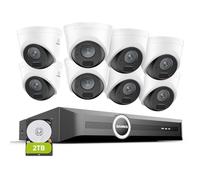 SANNCE Système de Caméras de Surveillance 8CH POE CCTV, Caméras 5MP avec Audio Intégral et NVR 4K POE, Détection AI des Humains/Véhicules (8 Caméras+NVR+2TB HDD)