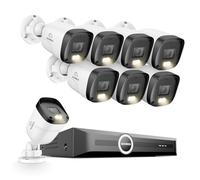 SANNCE Système de caméras de surveillance CCTV via PoE 8CH, Enregistreur vidéo réseau 6MP 8 canaux avec 8 caméras IP extérieures 3MP, Détection intelligente des personnes et véhicules, Vision nocturne