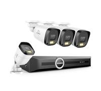 SANNCE Système de caméras de surveillance CCTV via PoE 8CH, Enregistreur vidéo réseau 6MP 8 canaux avec 4 caméras IP extérieures 3MP, Détection intelligente des personnes et véhicules, Vision nocturne