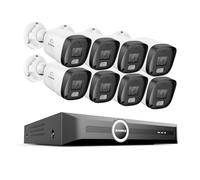 SANNCE Système de Sécurité POE 8CH, NVR 6MP avec 4 Caméras IP Extérieur 3MP, Détection Humain/Véhicule, Vision Nocturne, Accès à Distance, 1TB HDD (8CH NVR+8 Caméras)