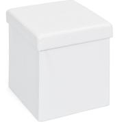Sanne Tabouret-Boîte de rangement, pliable avec couvercle, blanc.