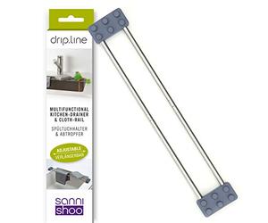 Sanni Shoo Drip.Line - Egouttoir Vaisselle Multifonctionnel et Extensible de la INOX | Egoutoire/Égouttoir | Pratique, Résistant à la Chaleur, Peu Encombrant | Parfait pour la Cuisine et Le Camping