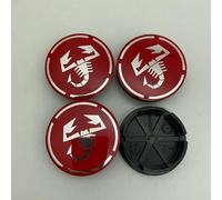 SANNIS 4 Pièces Cache Moyeux pour Fiat Abarth 50MM,Cache Moyeu Cache de Roue Centrale Accessoires de Voiture Chapeau de Moye Auto Centre Roue Caps