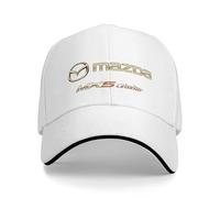 SANNITOU Casquette de Baseball Chapeau Unisexe pour MX 5 Mazdas MX-5, Voiture Chapeaux Ajustable Casquette de Sport de Plein air Cadeaux, Taille Unique,OneSize-White
