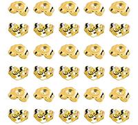 SANNIX 30 pièces/15 paires de fermoirs de boucles d'oreilles plaqués or, verrouillages d'oreille sécurisés de remplacement jaunes