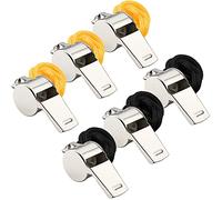 SANNIX 6pcs Sifflets en Acier Inoxydable,Sifflets de Sport avec Cordon Metal Sifflet à Roulette avec Une Longe en Nylon Amovible pour Les Entraîneurs de Sports, Basketball, Football