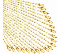 SANNIX Lot de 100 chaînes de perles en métal de 12 cm avec connecteurs pour accrocher un porte-clés (doré)