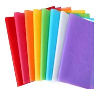 SANNIX Lot de 100 feuilles de papier de soie multicolore pour anniversaire, école, salle de classe, décoration de fête, emballage cadeau, loisirs créatifs, guirlande de fleurs, pompons, 50 x 35 cm (8