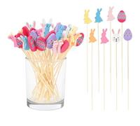 SANNIX Lot de 120 cure-dents de Pâques pour apéritifs - 11,9 cm - Naturels - Pour gâteaux, desserts, aliments, fruits, décorations de fête de Pâques