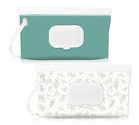 SANNIX Lot de 2 distributeurs de lingettes pour bébé, portables, rechargeables, réutilisables et étanches, étui de voyage bleu