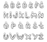 SANNIX Lot de 26 breloques en forme de lettre de l'alphabet de A à Z pour la fabrication de bijoux, pendentifs en forme de lettre de l'alphabet de A à Z pour bracelets, colliers, boucles d'oreilles