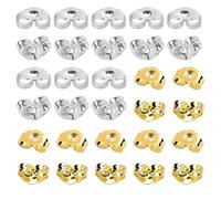 SANNIX Lot de 30/15 paires de fermoirs de boucles d'oreilles de rechange en argent et or