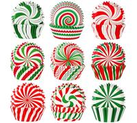 SANNIX Lot de 450 caissettes en papier pour cupcakes de Noël, bonbons, muffins, décorations de gâteaux (9 motifs)