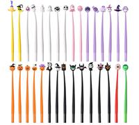SANNIX Lot de 50 stylos à bille spongieux pour Halloween, citrouille, fantôme, crâne, chauve-souris, pour Halloween, fête, cadeau, bureau, maison