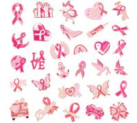 SANNIX Lot de 60 broches à ruban rose pour la sensibilisation au cancer du sein - 30 styles