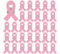 SANNIX Lot de 60 broches à ruban rose pour la sensibilisation au cancer du sein pour femmes et filles