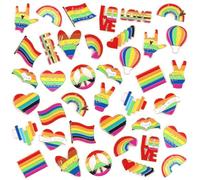 SANNIX Lot de 60 broches en émail arc-en-ciel avec drapeau en forme de cœur pour vêtements, sacs, chapeaux, accessoires, 20 styles