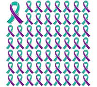 SANNIX Lot de 60 épingles à ruban en métal violet bleu sarcelle, pour la prévention du , la sensibilisation au , la santé mentale, les événements de bienfaisance, l'espoir, l'amour, les