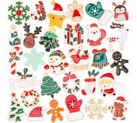 SANNIX Lot de 60 épingles de Noël en émail assorties Père Noël, flocon de neige, bonhomme de neige, vacances, dessin animé pour vêtements, sacs, chapeaux, accessoires, 30 styles