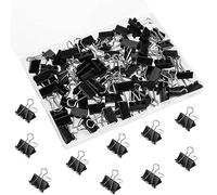 SANNIX Lot de 75 mini pinces à papier noir de 19 mm pour bureau, maison, école