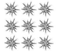SANNIX Lot de 9 broches edelweiss - Pour la fête de la bière - En forme d'edelweiss - Pour vêtements, chapeau, sac à dos