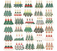 SANNIX Lot de 90 breloques de Noël pour la fabrication de bijoux, breloques en forme de sapin de Noël en émail pour bracelets, colliers, boucles d'oreilles et travaux manuels