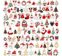 SANNIX Noël Pendentifs 110 Pièces Christmas Pendant Charms Breloques Creation Bijoux pour Bracelet DIY Collier Fabrication de Bijoux Noël