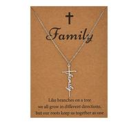 SANNYRA Collier Faith pour femme - Collier avec croix Grace Bestie Grace Hope pour femme - Pendentif en plaqué or 14 carats - Cadeau inspirant pour elle, Acier inoxydable, Pas de gemme