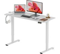 SANODESK 1260 Bureau Assis Debout Électrique Bureau Debout Réglable en Hauteur avec Fonction Mémoire(Cadre Blanc+Plateau Blanc)
