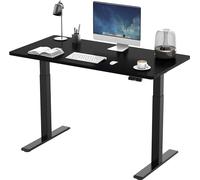 SANODESK - 140x80cm bureau réglable en hauteur électriquement avec protection anti-collision, sécurité enfant, 4 commandes à mémoire(Noir+Noir)