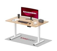SANODESK 2 Moteurs Bureau Assis Debout 120x80 cm Plateau Complet, Bureau Debout électrique avec Panneau à Fonctions Mémoires, Table Réglable en Hauteur Électrique, Charge 120kg, Blanc+Érable
