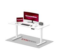 SANODESK 2 Moteurs Bureau Assis Debout 140x80 cm Plateau Complet, Bureau Debout électrique avec Panneau à Fonctions Mémoires, Table Réglable en Hauteur Électrique, Charge 120kg, Blanc+Blanc