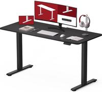 SANODESK Basic 110 x 60 cm table élévatrice électrique avec hauteur de table réglable, table télescopique électrique à deux voies avec contrôle de la mémoire et technologie anti-collision (noir)