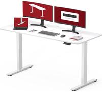 SANODESK Basic 140 x 60 cm Table élévatrice électrique avec hauteur de table réglable, table télescopique électrique bidirectionnelle avecà mémoire et technique anti-collision (blanc)