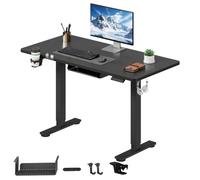 SANODESK Bureau Assis Debout 110×54cm Plateau Monobloc Noir
