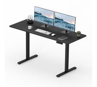 SANODESK Bureau Assis Debout Électrique 100 x 60cm avec Plateau Complet, Bureau Debout Réglable en Hauteur Panneau Clavier Contrôle à Fonctions Mémoires, Système anticollision, Noir