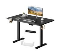 SANODESK Bureau Assis Debout Électrique 110 x 54 cm avec Plateau Complet, Bureau Debout Réglable en Hauteur avec Crochet/Porte-Bouteille Fonction Mémoire, Fonction de Rappel de Sédentarité, Noir